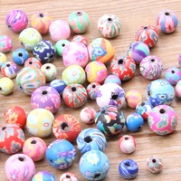 30pcs 3 size mix colors round flowers shape clay spacer beads polymer for jewelry making diy handmade accessories