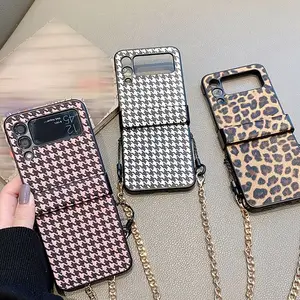z flip 3 case for samsung z flip 3 5g shockproof cover zflip3 flip3 lanyard leather phone back shell for galaxy z flip 3 cases free global shipping