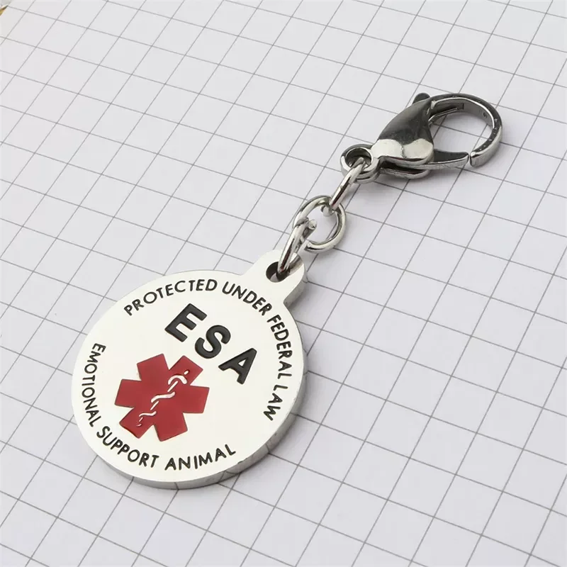 

Support Animal ESA Red Medical Alert Symbol Service Dog Keychain Fashion Lovely For Women Man Car Key Ring New ESA Tag