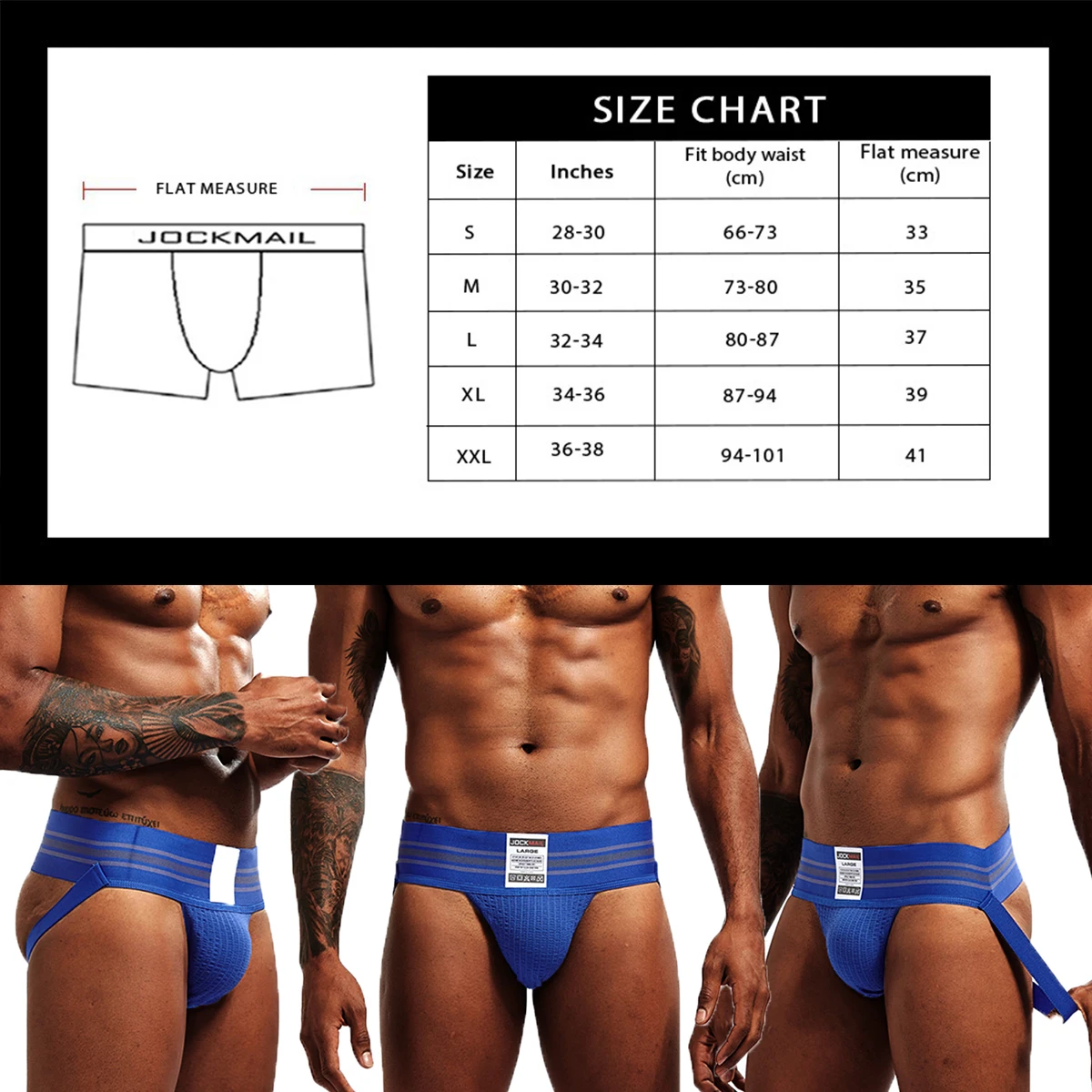 JOCKMAIL 3pcs/lot Jockstrap Men Sexy Underwear Panties Penis Pouch Underpant Thongs G String Jock Strap Male Panties Cueca Tanga