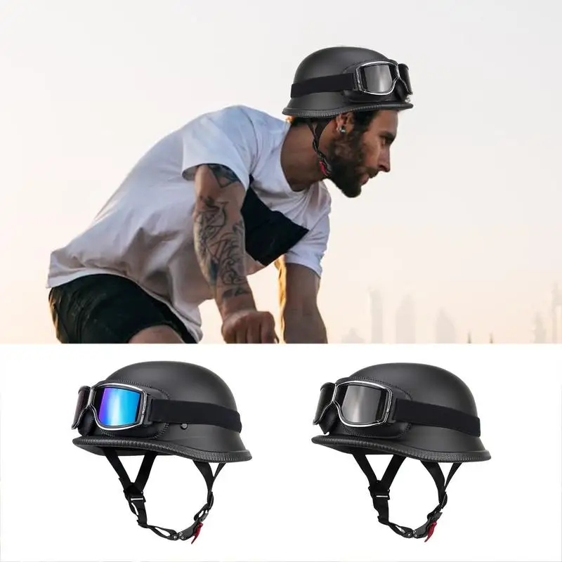

Motorcycle Helmets Half Skull Open Face Helmet And Goggles Costume Accessories UNISEX Pilot Helmet For Bicycle Scooter ATV