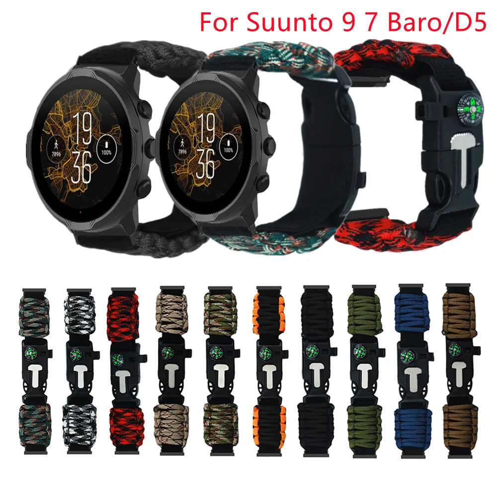 

Ремешок 24 мм для часов Suunto 9 7 Baro/ Suunto D5/Спартанский спортивный браслет HR Baro Смарт-часы ремешок наружный ремешок для выживания