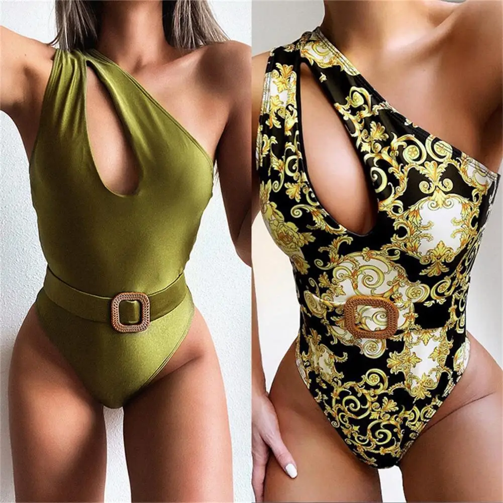

Wear Resistant Nylon One Shoulder Sexy Swimming Suit Beachwear for Nightclub