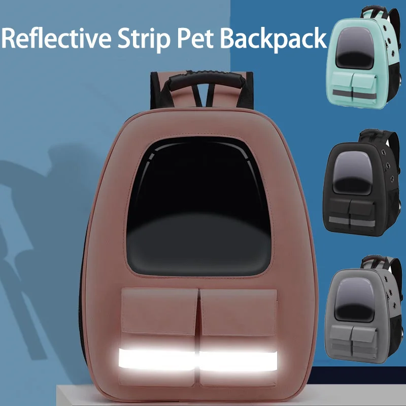 

Cat Backpack with Reflective Strip Breathable Travel Pet Carrier Bag for Small Dog Cat Handbag Transport Night Out Pet Supplies