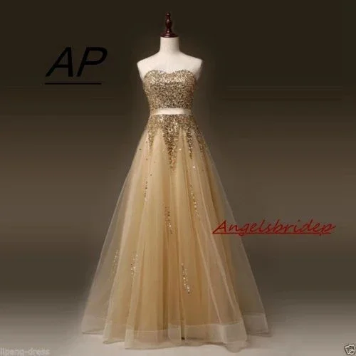 

Robe De Soiree 2021 Gold Evening Dresses Sexy Sweetheart Sash Crystals Corset Vestidos De Fiesta Largos Elegantes Party Gowns