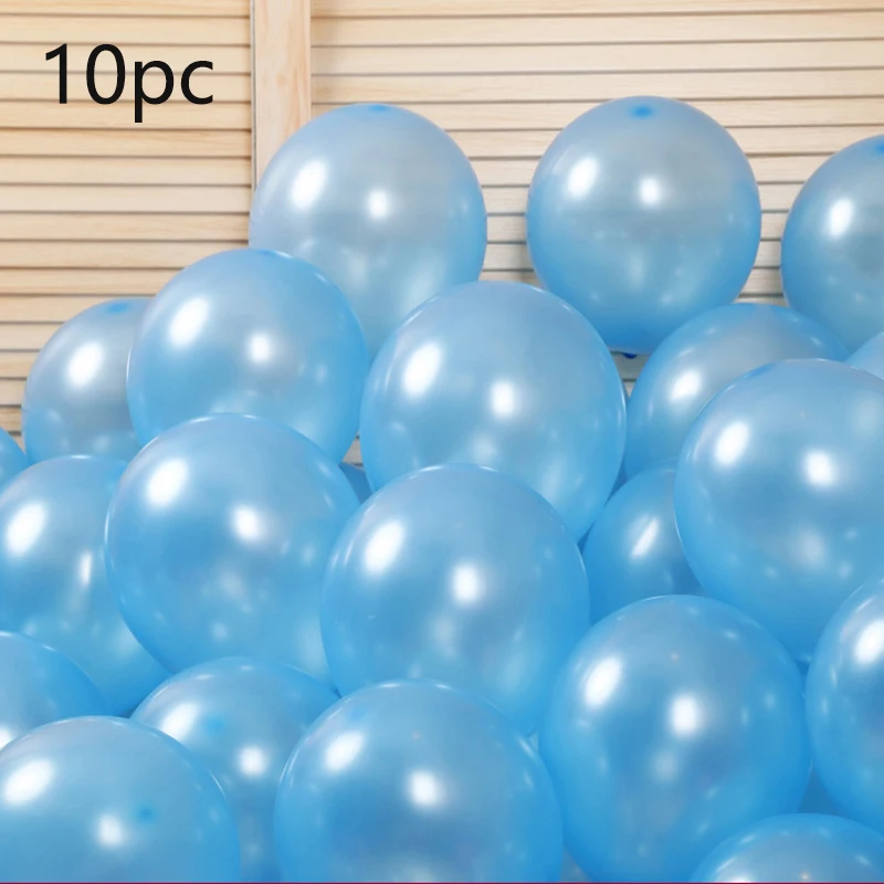Латексные шары Макарон одноцветные металлические шарики с конфетти синего цвета