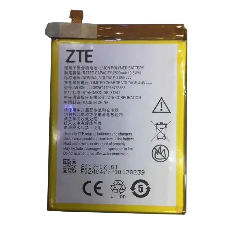 Li3925T44P6h 765638 Аккумулятор 2500 мАч для ZTE BLade V8 Lite 5 0-дюймовый аккумулятор мобильных