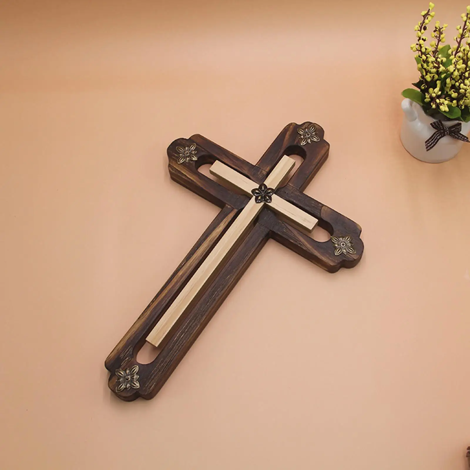 

Крестик настенный деревянный в христианском стиле благословение возрождения элегантные крестики Настенный декор домашний орнамент свяще...