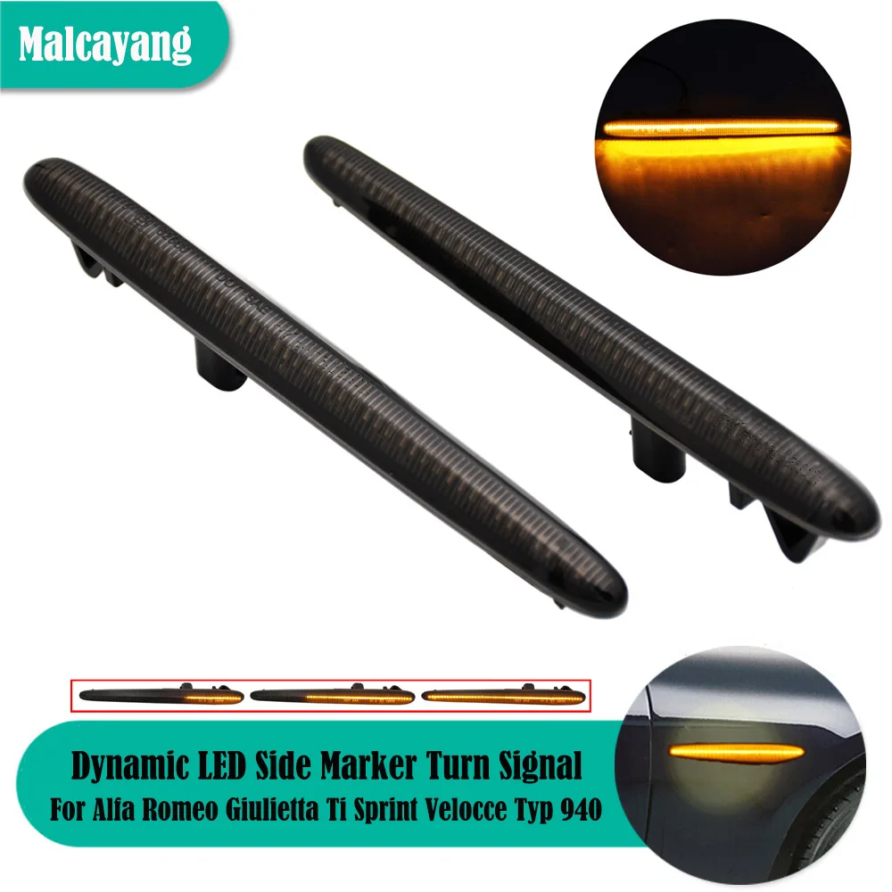 

2PCS LED Dynamic Side Marker Lights Arrow Turn Signal Blinker Lamps For Alfa Romeo Giulietta 940 Juliet Sprint Veloce 2010-2021