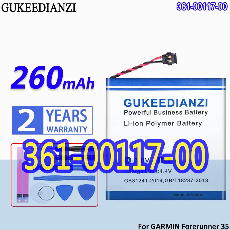 Аккумулятор GUKEEDIANZI большой емкости 361-00117-00 ( 401920 ) 260 мАч для умных часов GARMIN Forerunner 35