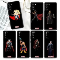 phone case for samsung galaxy s22 s7 s8 s9 s10e s21 s20 fe plus ultra 5g soft silicone case cover marvel heros thor