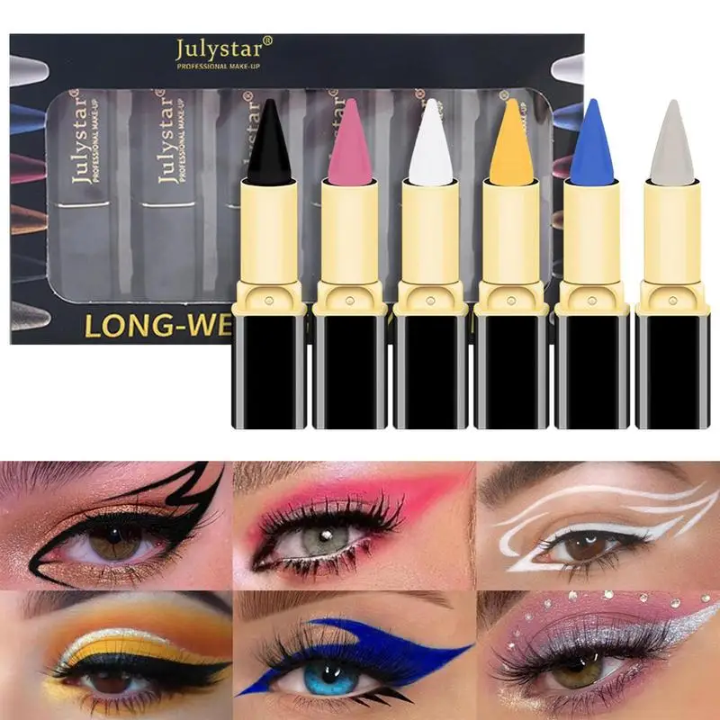 

Color Eyeliner Gel Pencil Eyeliner 6 Color Eyeliner Gel Stick Fine Texture And Fast Display Lipstick Rotation Design Colorful