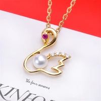 s925 sterling silver pearl pendant settings blankbase for diy pendant jewelry making accessories suitable for 5 6mm bead