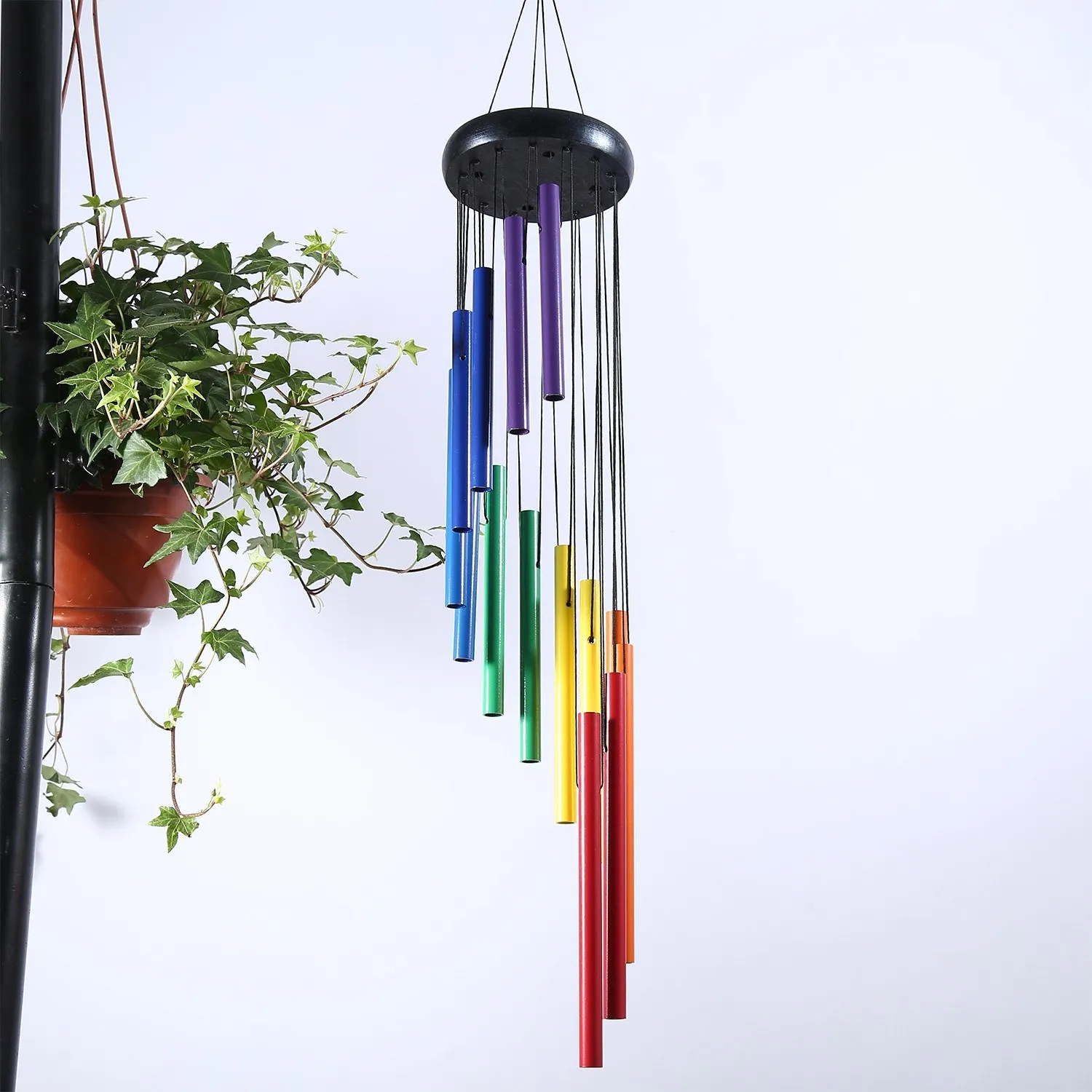 

Wind Chime Christmas Decoration Hanging Ornament Colorful Multi-Tube Wind Chimes Thanksgiving Day Home Festival Hanging Decor