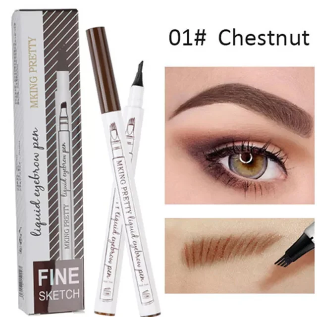 

Natural Eyebrow Pen Four-claw Eye Brow Tint Makeup three Colors Eyebrow Pencil Brown Black Grey Brush Cosmetics
