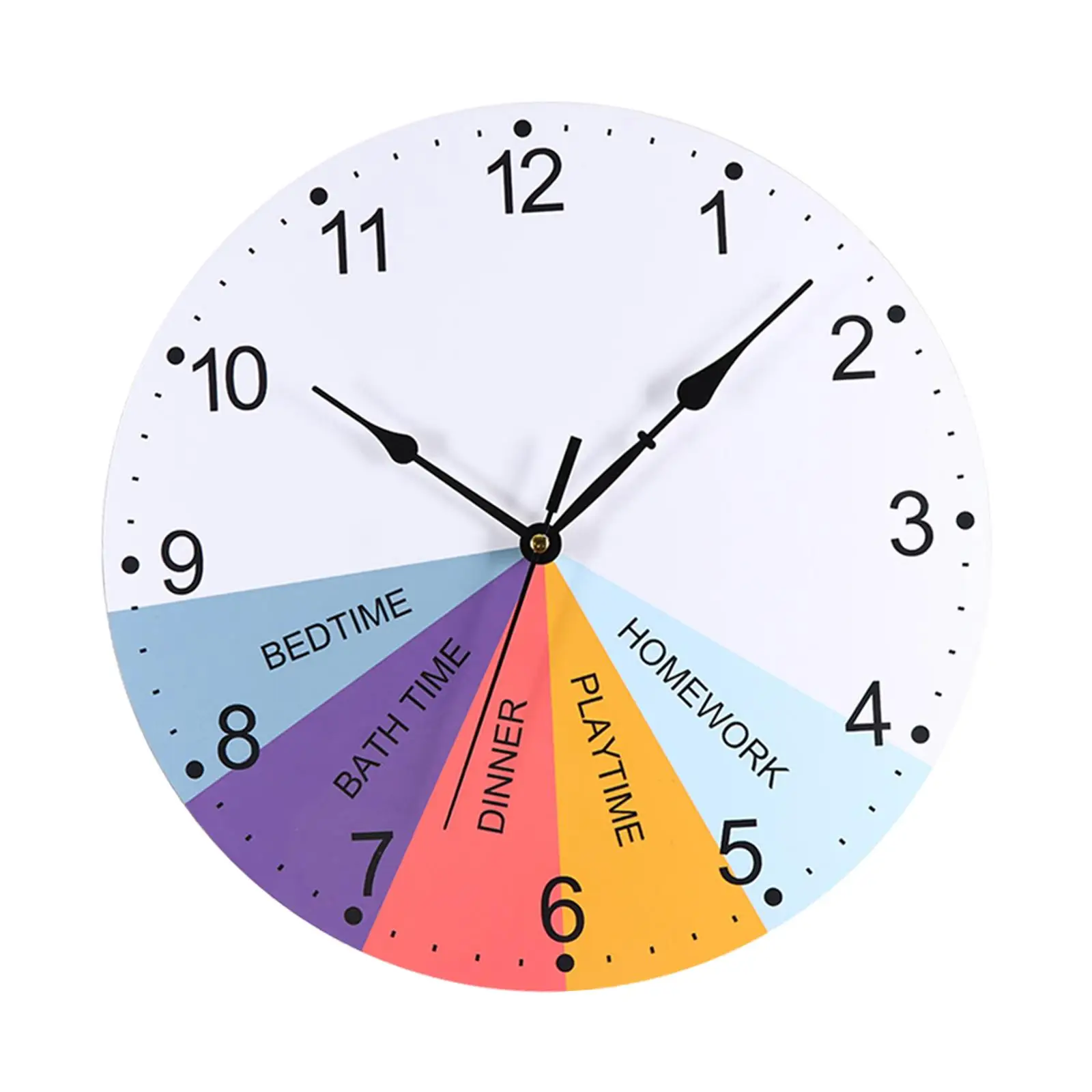 

Schedule Wall Clock Colorful Round Analog Silent Non Ticking 12" Decorative