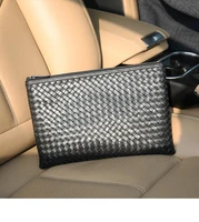 new brand luxury envelope bag large capacity cowhide leather mens clutch bag luxury brand woven leather bag fashion simple