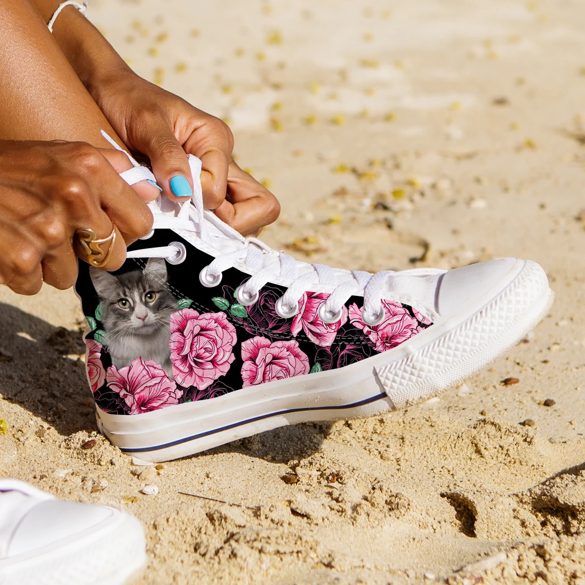 

Розовые холщовые кроссовки с изображением милого кота, брендовые высокие кроссовки с принтом «сделай сам», повседневные дышащие кроссовки на шнуровке с круглым носком на заказ