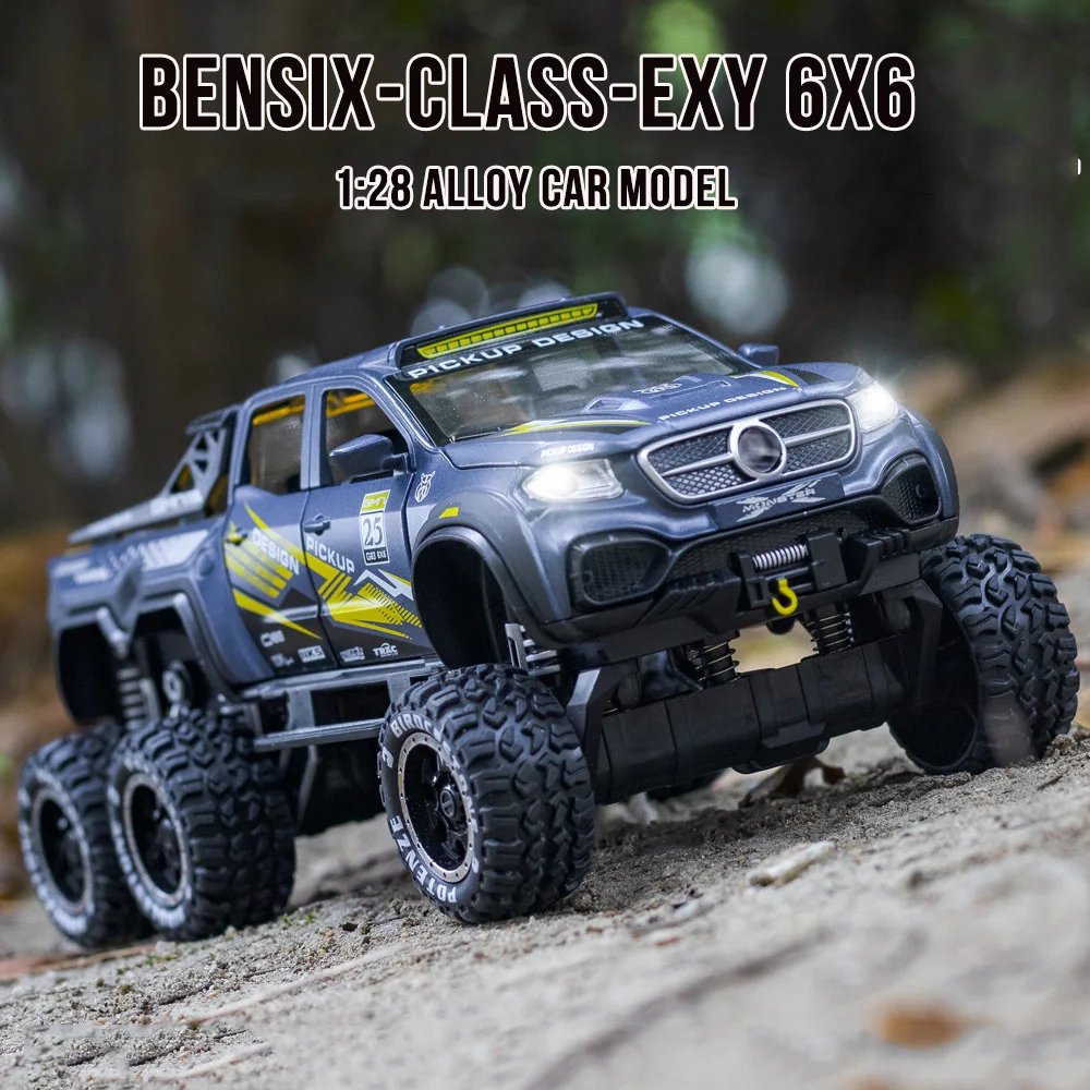 

1:28 BENSI X CLASS EXY 6X6 Pickup Off-Road Vehicle Alloy Car Model Toy Car Model Diecasts & Toy Vehicle Model Metal Car Boy Toy