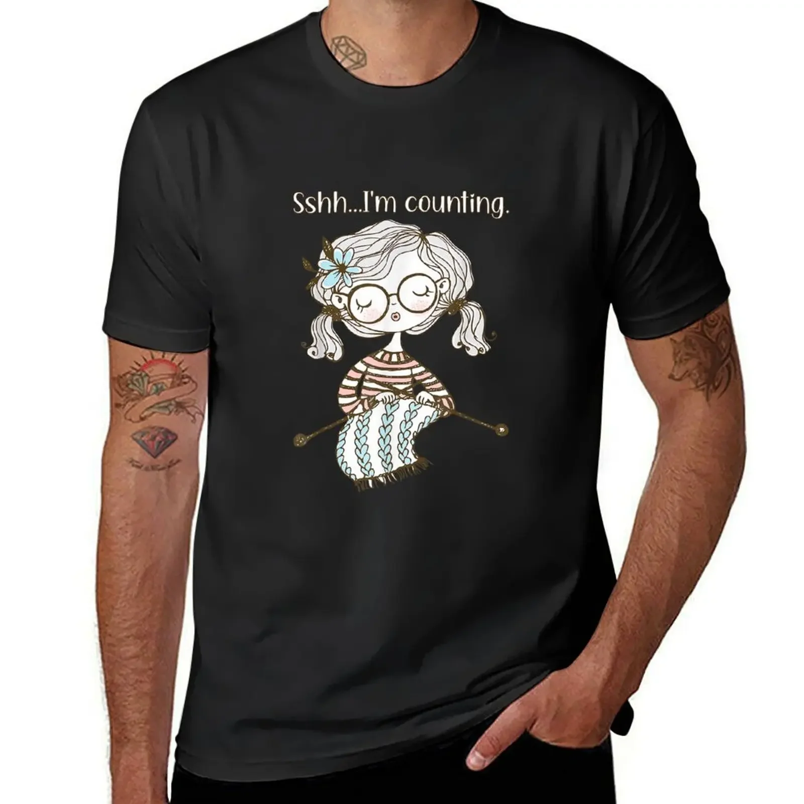 Забавная вязаная футболка Shh I'm count Crotchet кавайная одежда в эстетике хлопковые