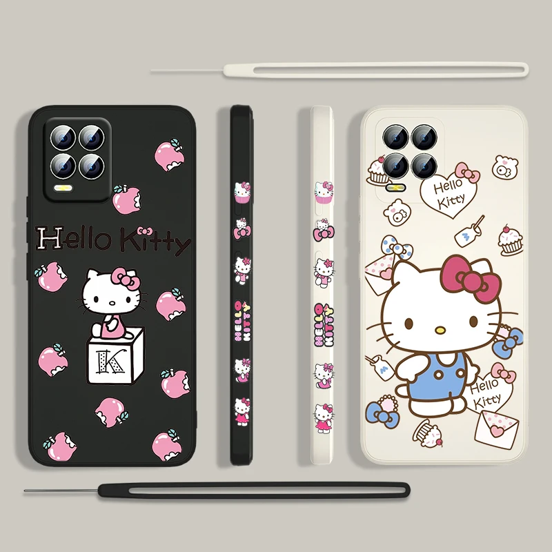 anime hello kitty cute for oppo realme 50i 50a 9i 8i 6 pro find x3 lite neo gt master a9 a5 liquid left rope silicone phone case free global shipping