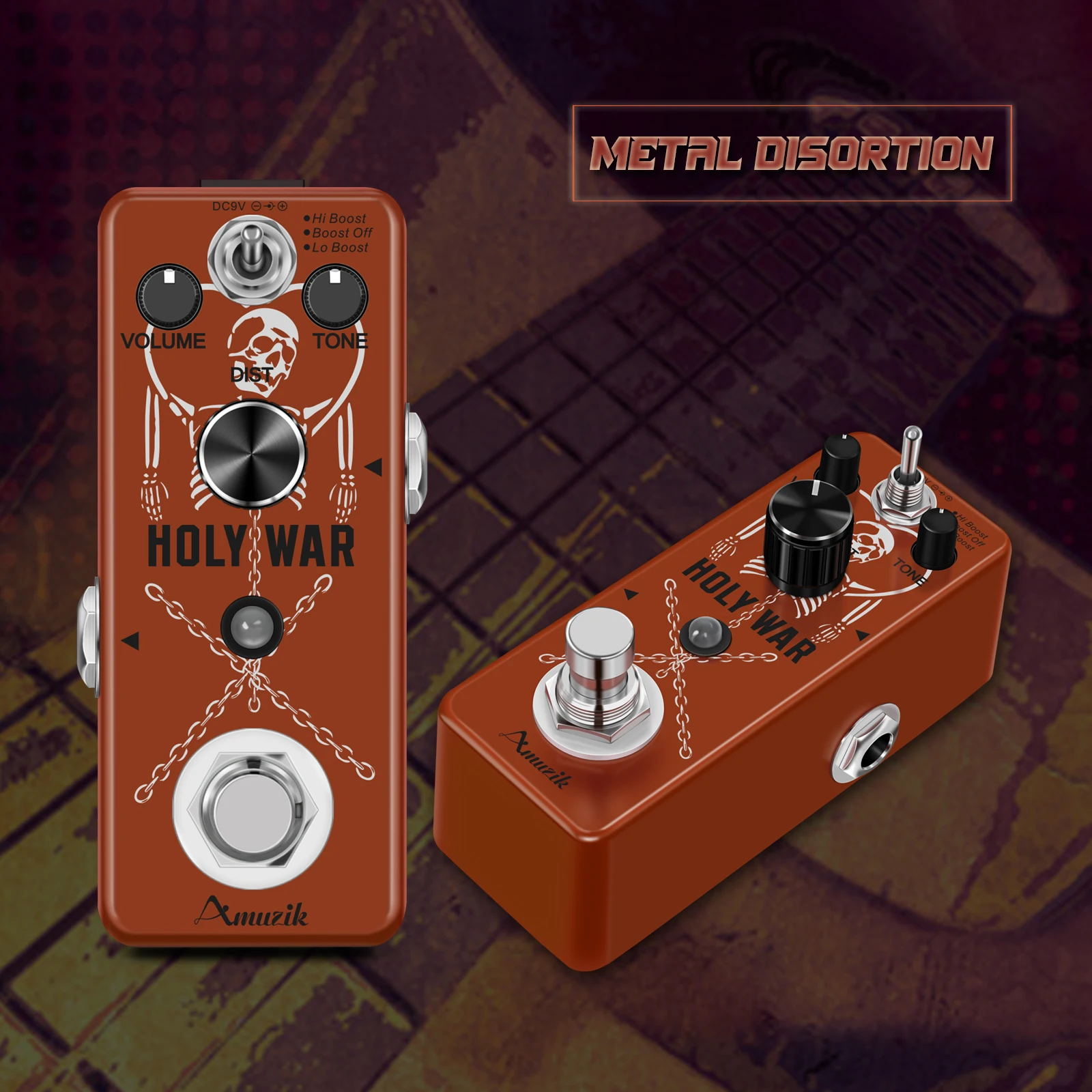Amuzik Аналоговая Тяжелая Педаль Для Электрогитары С Металлическими Искажениями