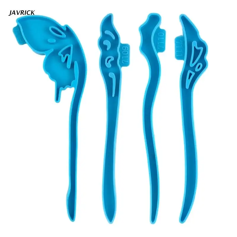 

4Pcs Hairpin Silicone Mold Hair Stick Resin Mould Hairpin Jewelry Casting Mold DIY Hair Chopsticks Molds for DIY Crafts