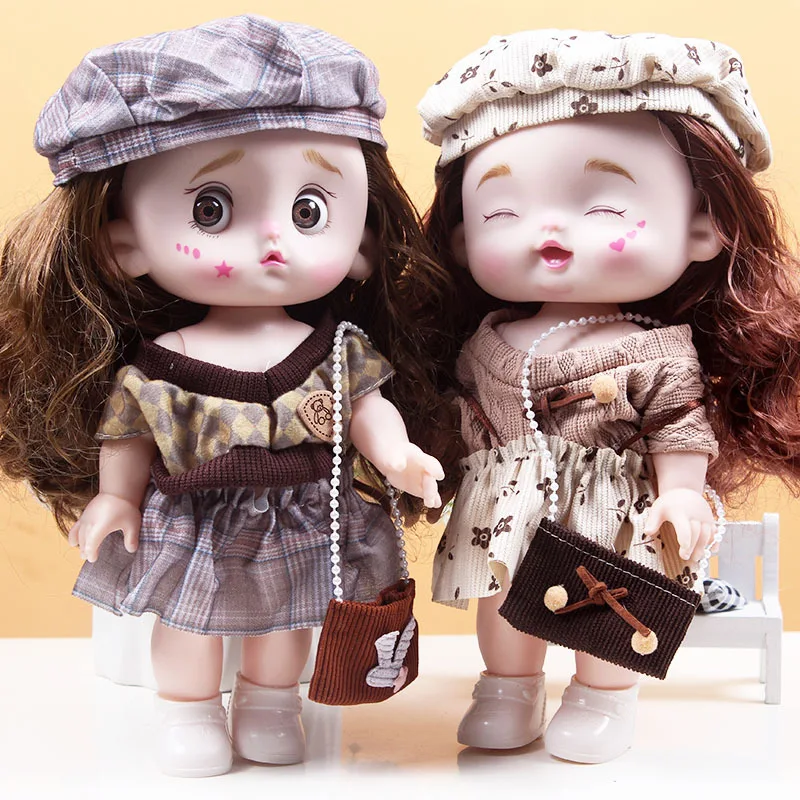 Фото 30 см милая кукла с круглым лицом и большим глазом 1/6 BJD Лолита, мультяшная кукла принцессы для девочек, игровой домик, сделай сам, нарядные игрушки, рождественские подарки №3