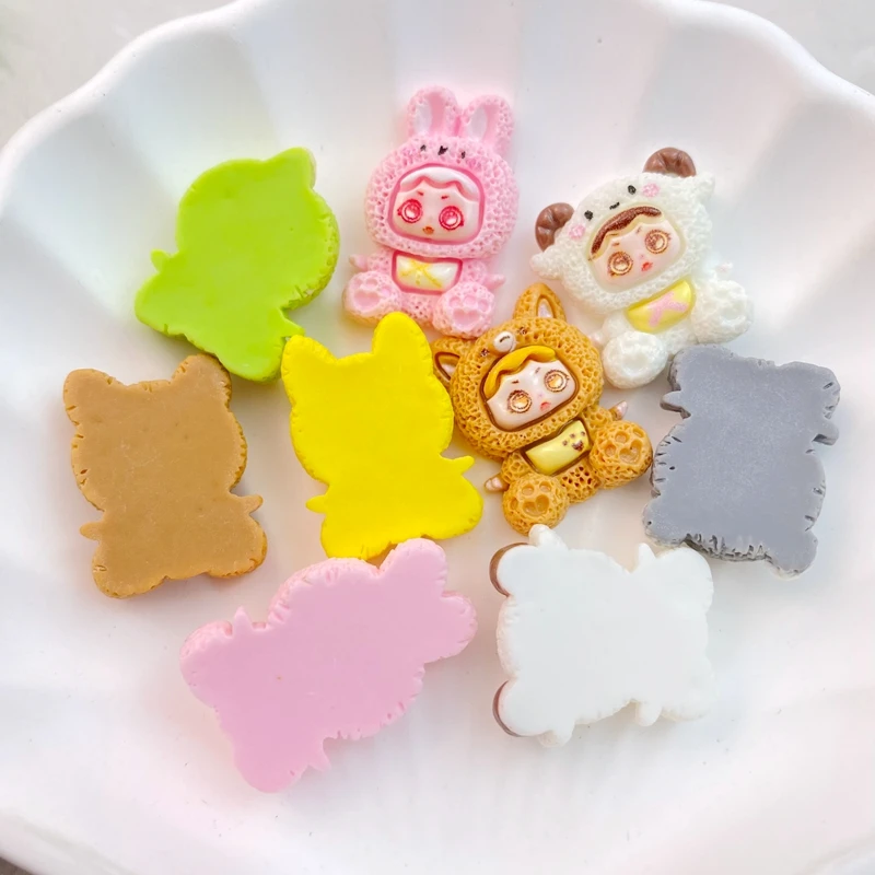 10 шт. новые милые мультяшные кролики собаки кошки серии орнамент с плоской