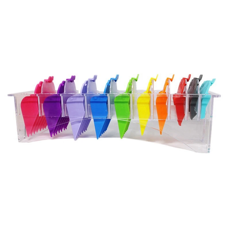 

10Pcs/Set Universal Hair Clipper Limit Comb Guide Limit Comb Trimmer Guards Attachment Professional Hairdressing Tools