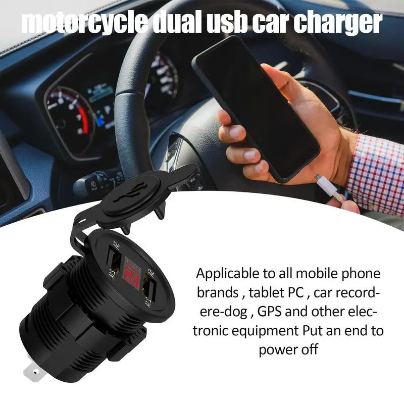 

4.2A Dual USB Car Motorcycle Charger Fast Charge Cigar Jack Cigarette Lighter Socket Car Fast Charger For MK-345 Car Accessories
