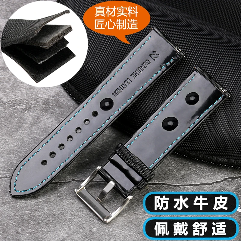 Ремешок нейлоновый кожаный для наручных часов браслет Tag Heuer Citizen Seiko No.5Mido Casio