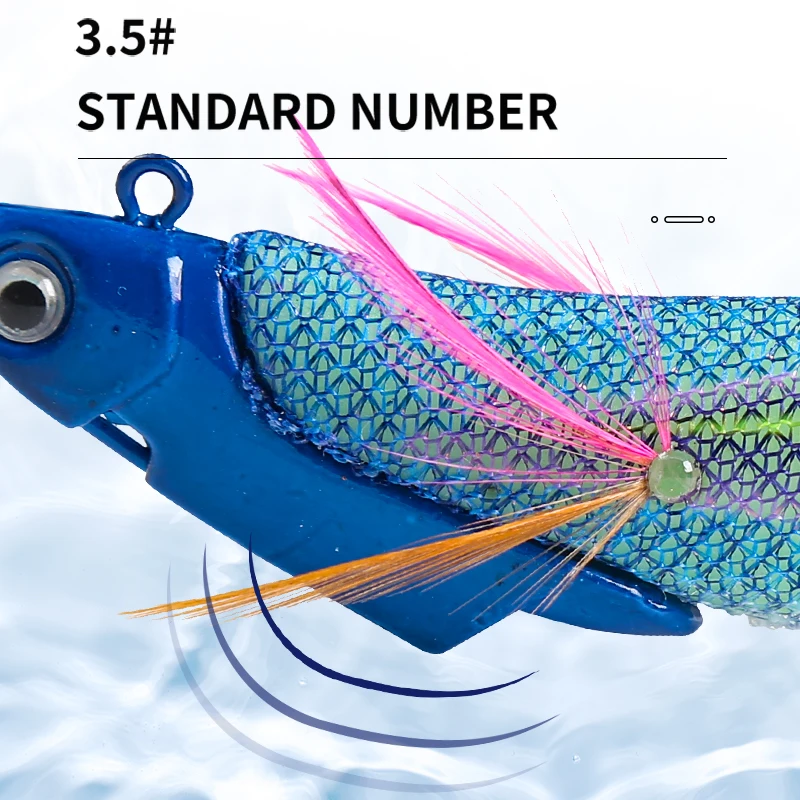 13cm/42g luminous squid Jig head with sound squid lure jig octopus lure sea jig game fishing lure cuttlefish Bait squid hooks