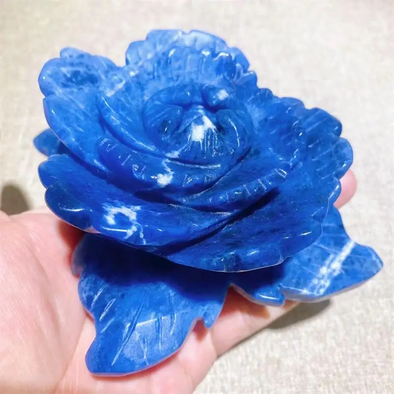 9 5 см натуральный синий кальдалитовый Хрустальный цветок резьба рейки
