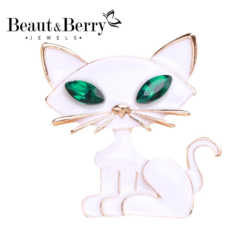 

Beaut&Berry Lovely Sitting Cat Brooches For Women Animal Pets Party Causal Brooch Pins Fashion Gifts