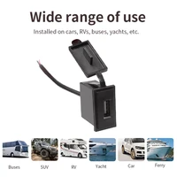usb car charger 12 24v 2 4a adapter square shape waterproof soacket power adapter switch for motorcycle rv cruise ship charger