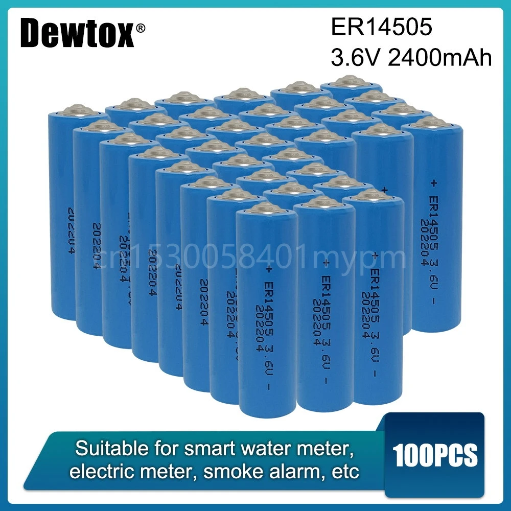 

100PCS 3.6V ER14505 14505 Replacement Li-Ion Batteria for CNC Machine Tools Water Meter Touch Screen Alarm Clock Lithium Battery