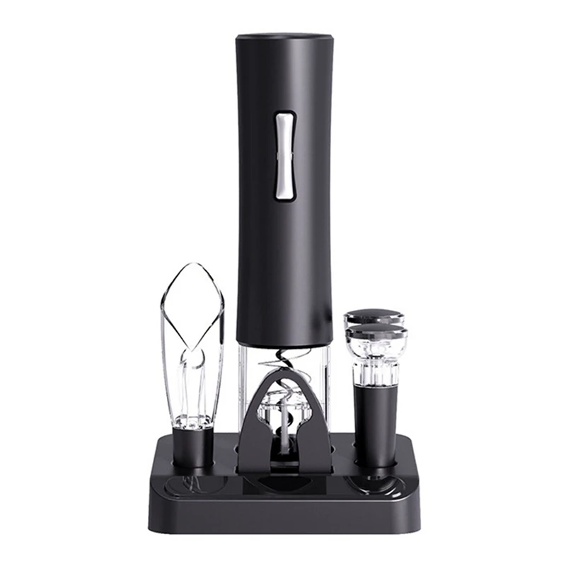 

Electric Bottle Opener Set, Electric Bottle Opener With Storage Base, Battery Operated Corkscrew Wine Bottle Opener