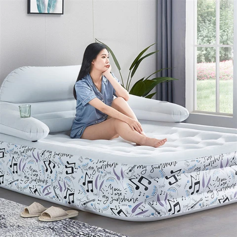 Надувная кровать для одного человека, утолщенная кровать с воздушной подушкой, простой и портативный уличный надувной матрас с ленивой спинкой