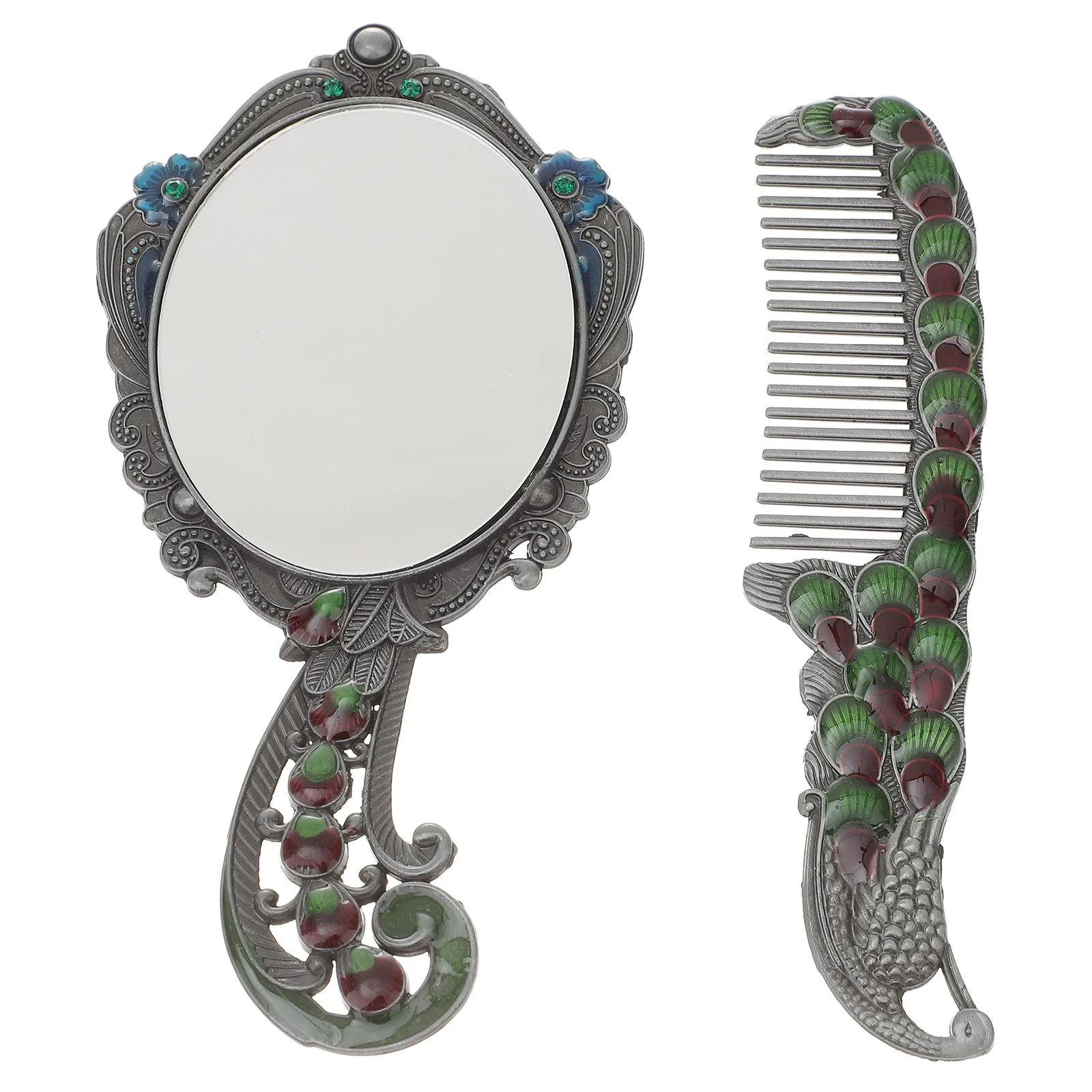 

2pcs Portable Makeup Mirror Mini Vanity Mirror and Comb Handheld Mirror Mirrors