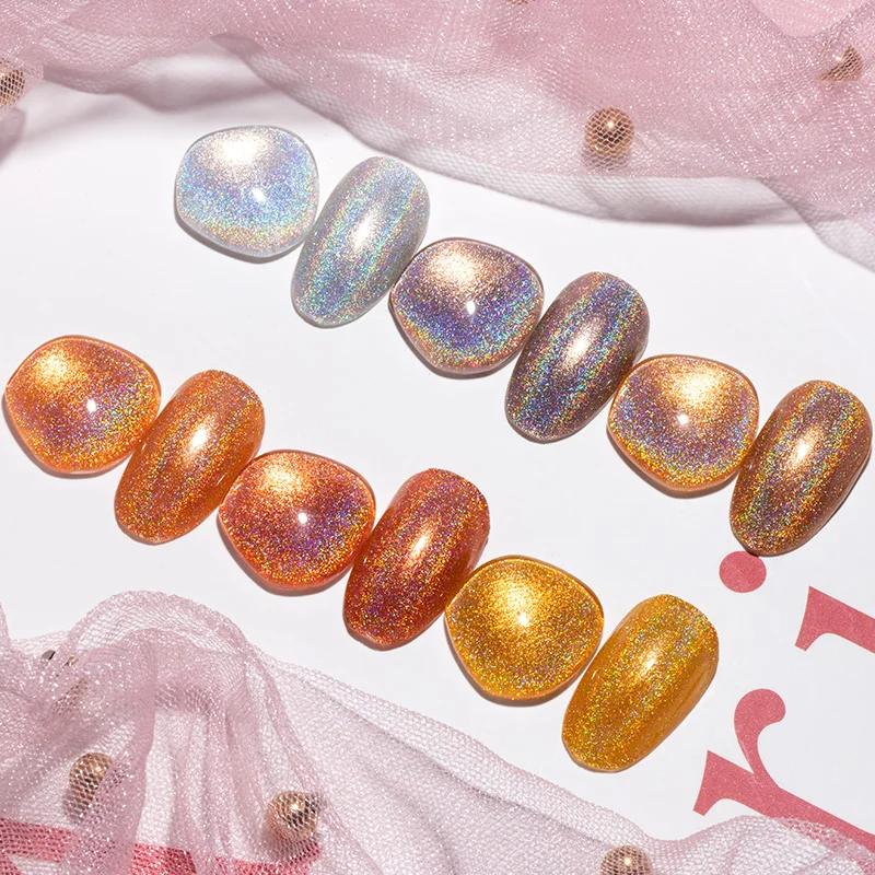 

Голографический Гель-лак для ногтей BOZLIN летние цвета мерцающий лазерный Гель-лак серебряный блеск отмачиваемый УФ/светодиодный разноцветн...