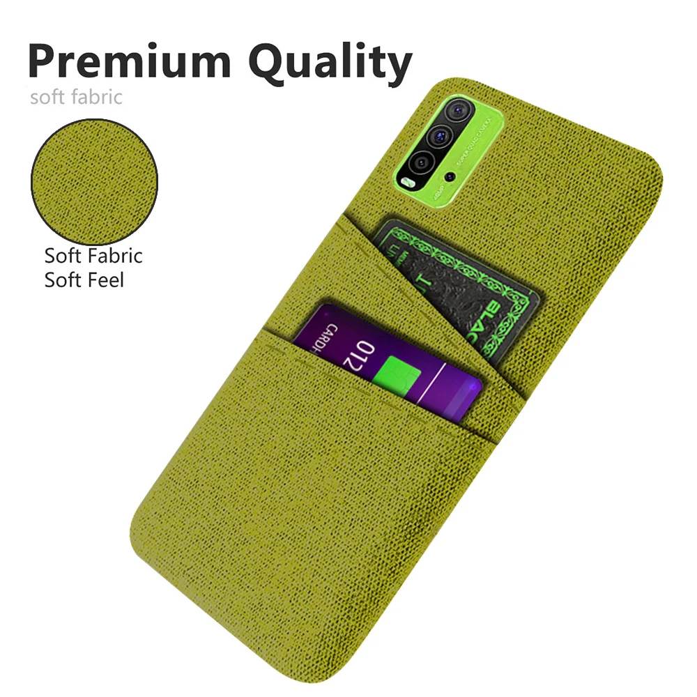 

for Redmi 9T Redmi9t J19S M2010J19SG Luxury Fabric Dual Card Phone Case for Xiaomi Redmi 9T Redmi 10 Prime 10C K50 40 Cover