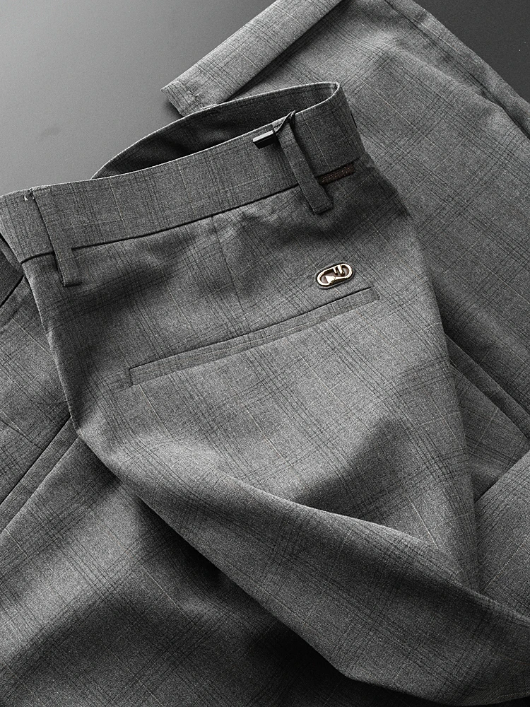 Высококачественные повседневные брюки мужские деловые облегающие прямые