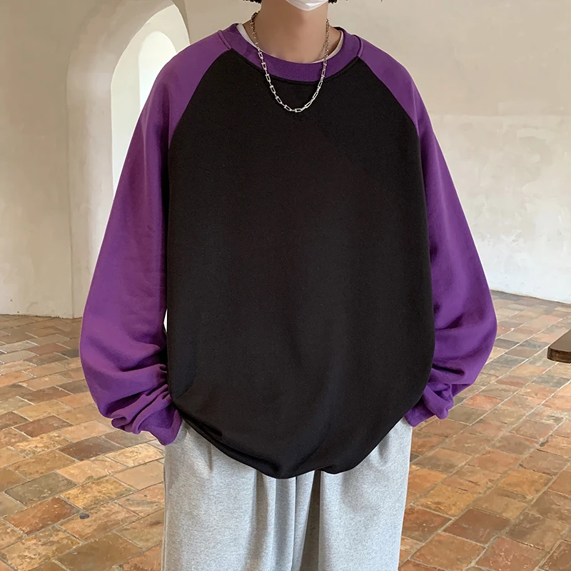 

Модные пуловеры в стиле пэчворк, свитшоты, мужские мешковатые корейские модные топы, мужские топы оверсайз, осенний свитер, уличная одежда