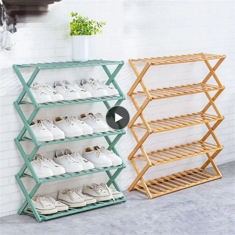 

Foldable Economic Shelf Multi-layer Installation Free Shoe Management Simple Household Shoe Rack Bamboo Shoe Cabinet Houseware