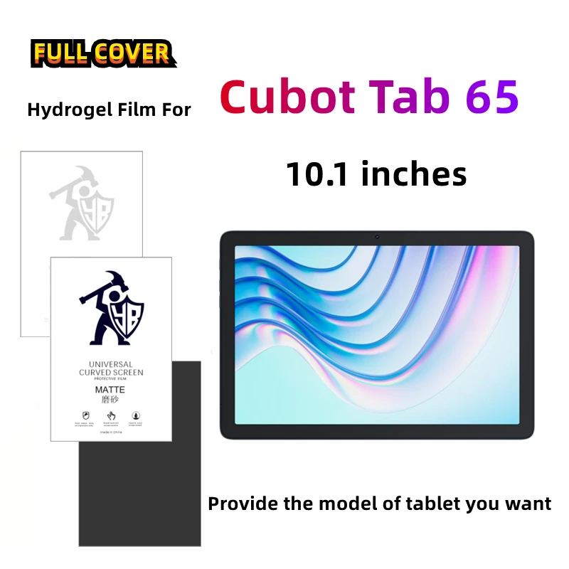 Фото 2 шт. матовая гидрогелевая пленка для планшетов Cubot Tab 65 HD, защитная пленка для экрана Cubot Tab 65 10,1 дюйма, защитная пленка против шпионажа №1