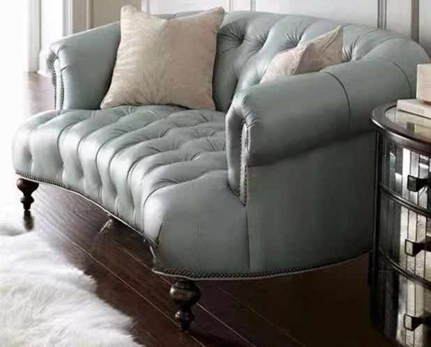 Диван американская мебель маленькая квартира гостиная тканевая пряжка