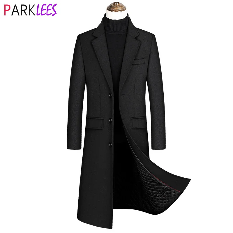 

2023 New Extra Lon Wool Trenc Coat Male Winter Brand Mens Casmere Coat Slim Fit Woolen Peacoat Windbreaker Manteau omme 4XL