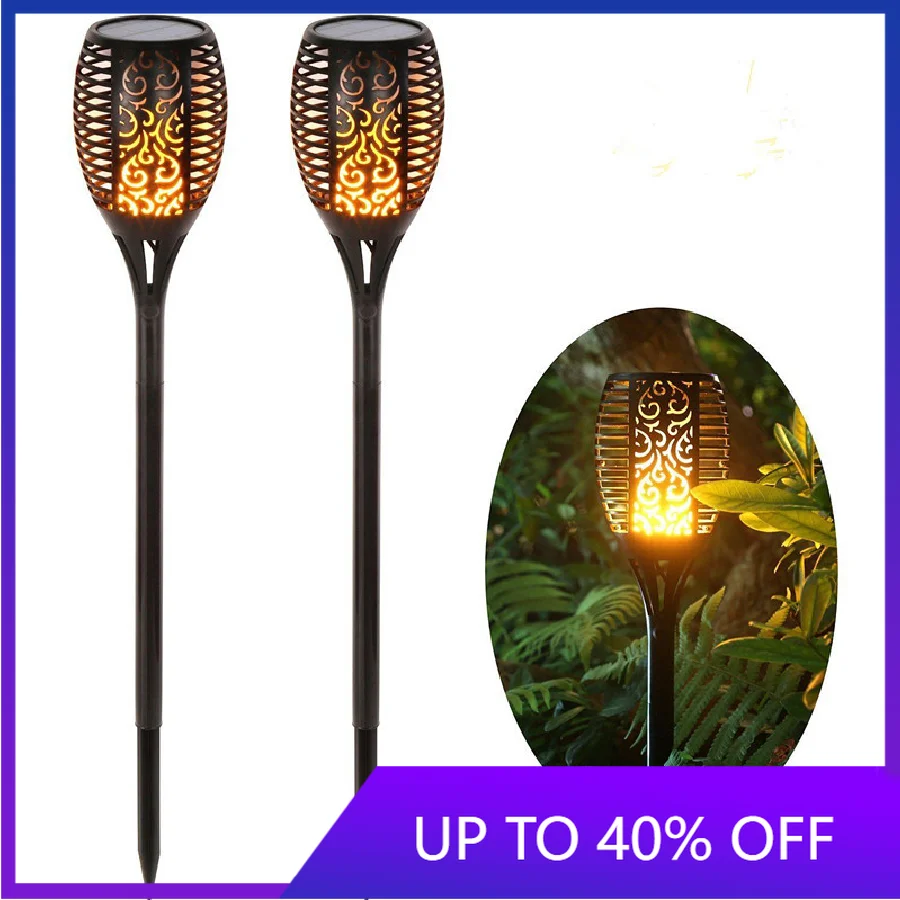 

96 светодиодных ламп с мерцающим пламенем на солнечной батарее, класс защиты IP65, водонепроницаемый светильник для украшения сада, ландшафта,...