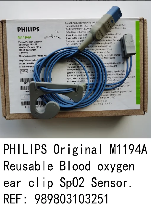 

For PHILIPS Original M1194A Reusable Blood oxygen ear clip SpO2 Sensor. REF: 989803103251